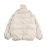 Men Coat Stand Collar Pure Color Thickened Bread Coat Jacket