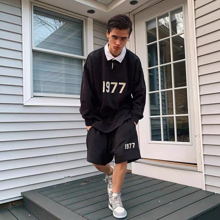 Fear of God Essentials 1977 Knit Polo Long Sleeve Fog Sweater for Men and Women