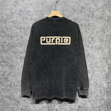 Purple Brand Distressed Long Sleeve Shirt Fashion Distressed Loose Long-sleeved Top