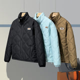 Mens Vintage Jackets Loose Plaid Vintage Padded Jacket