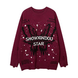 Women Sweater Letter Jacquard Knitted Coat Idle Style