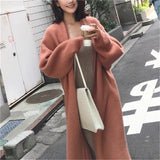 Women Knitted Cardigan Simple Solid Color Loose Sweater