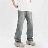 Men Jeans Personality Design Patchwork Retro