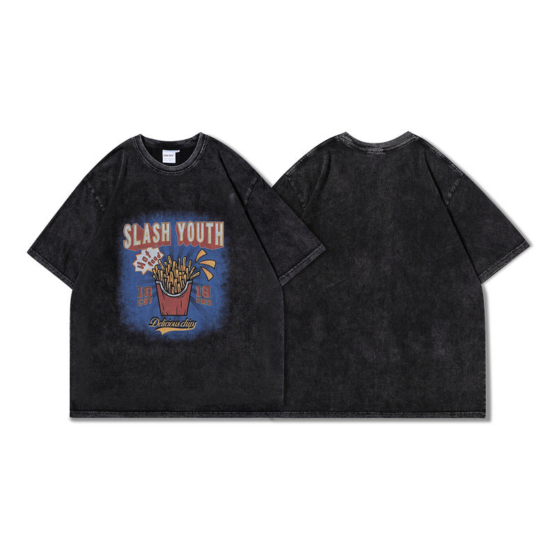 Men T-Shirt Hip Hop round Neck Short Sleeve Top