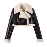 Women Cotton Coat Jacket Fashion Fleece Leather