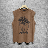 Purple Brand Distressed Tank T Shirts Distressed Sleeveless T-shirt Vest