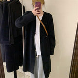 Women Knitted Cardigan Vintage Cardigan Thickened Sweater