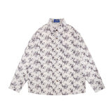 Men Long Sleeved T Shirt Spring and Autumn Floral Shirt Ins Loose Casual Long Sleeves Shirt
