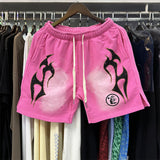 Hellstar Shorts simple mud print washed old loose casual shorts