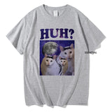 Kawaii Huh Meme Cat T Shirts Funny Men/women T Shirts