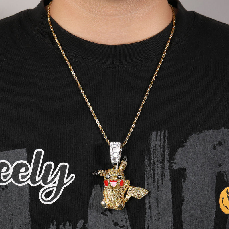Jewelry Diamond Pendant Necklace Cartoon Fashion Necklace Male Animal Spectrum Pokémon