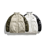 Unisex Coat PU Leather Coat Loose Stand Collar Coat