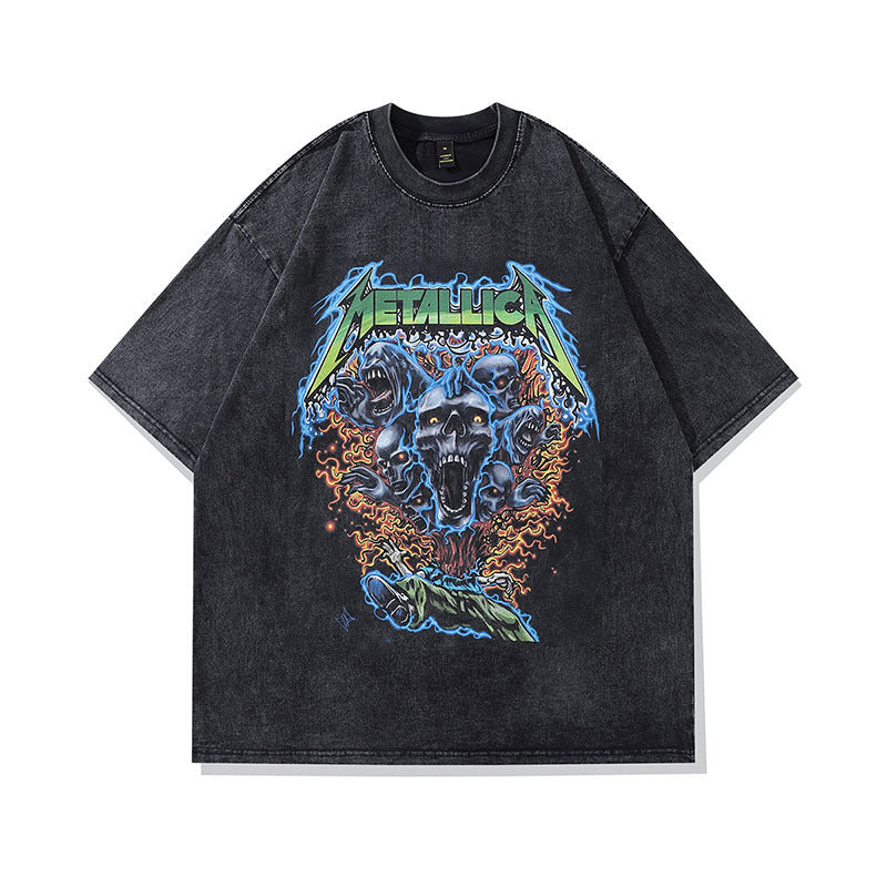 Men T-Shirt Old Skull Character Oversize