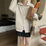 Women Knitted Cardigan Retro Loose Thick Sweater