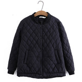 Women Cotton Coat plus Size Diamond Plaid Baseball Uniform