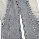 Men Jeans Old Spray Painting Loose Fashion Colorblock