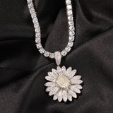 Jewelry Rotatable Zircon Sunflower Full Diamond Necklace snowflake Angel Pieces Royalty St. Valentine's