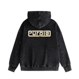 Purple Brand Distressed Hoodie Fashion Old Loose Hooded Sweater