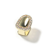 Grillz Micro Zircon Hip Hop Braces Real Gold Single Big Gold Teeth