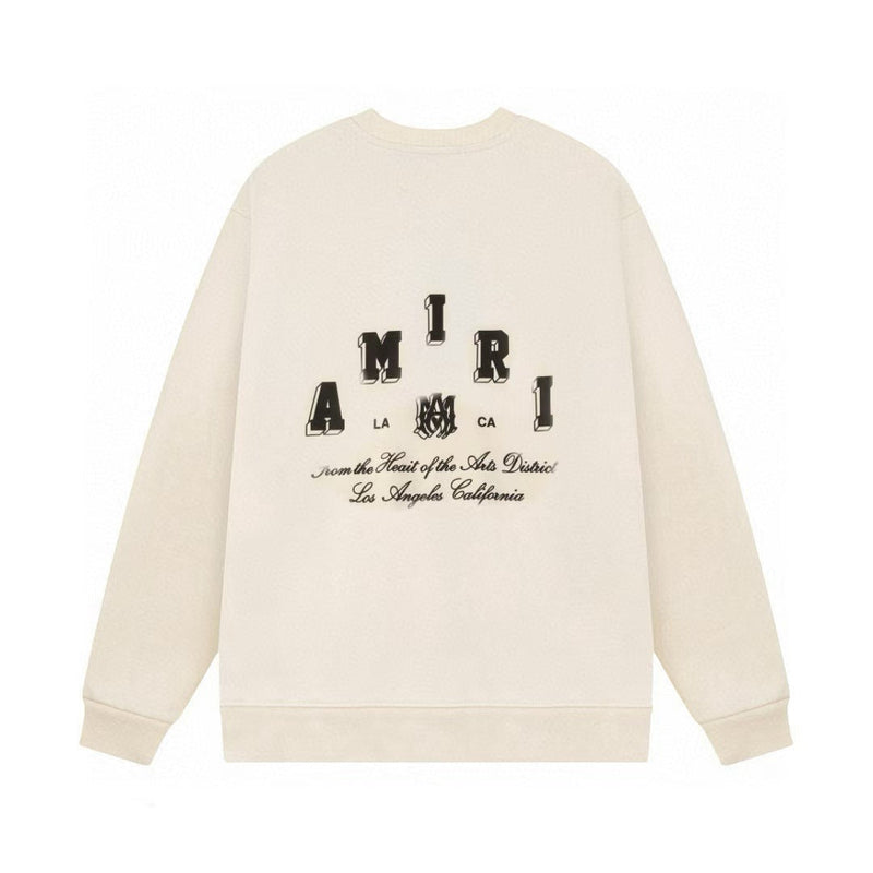 Amiri Sweatshirt Autumn and winter AMI front and rear LOGO letter pattern sweater men and women