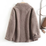 Women Cotton Coat Lamb Wool Coat Women Retro Loose