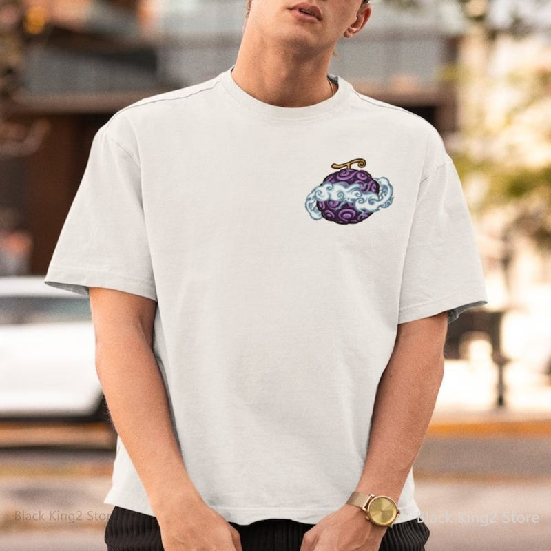 Devil Fruit Sun God Luffy Classic T-Shirt Men Anime Cotton