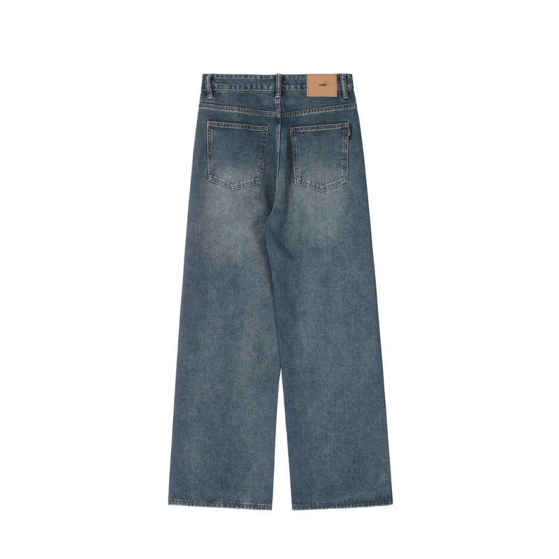 Men Jeans Faded Casual Loose