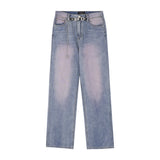 Men Jeans Inkjet Chain Accessories Loose