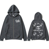 Rock Band Korn Falling Away From Me Print Zipper Hoodie Male