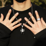 Jewelry Copper Zircon Scorpion Pendant Twist Chain Necklace ins Spectrum Animal Far East