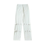 Men Jeans Rock Jeans Personality Design Bandage Button