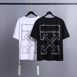 Ow T Shirts Sketch Line Three-Dimensional Arrow Print Men