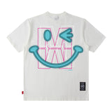 Men T-Shirt Smiling Face Print Loose