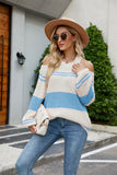 Women Pullover Sweater Loose plus Size Sexy Stripes Sweater