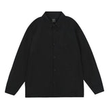 Men Long Sleeve T Shirt Men's Spring and Autumn Loose and Simple Embroidery Cardigan Shirt