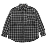 Men Long Sleeved T Shirt Letter Embroidered Street Lapel Long Sleeve Shirt Autumn Loose Fine Plaid Shirt