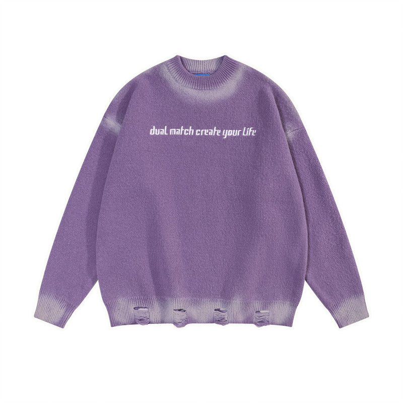 Men Sweater Inkjet Printed round Neck Sweater