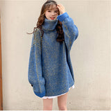 Women Pullover Sweater Vintage Loose Thick Knitwear