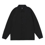 Men Long Sleeve T Shirt Men's Spring and Autumn Loose and Simple Embroidery Cardigan Shirt