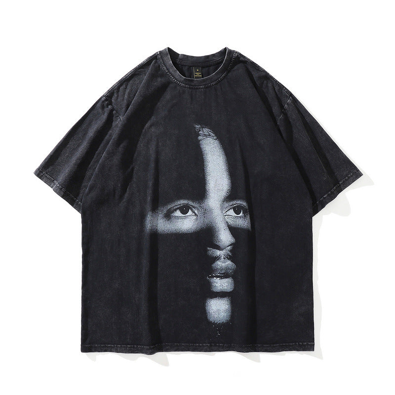 Men T-Shirt Retro Distressed Oversize Summer