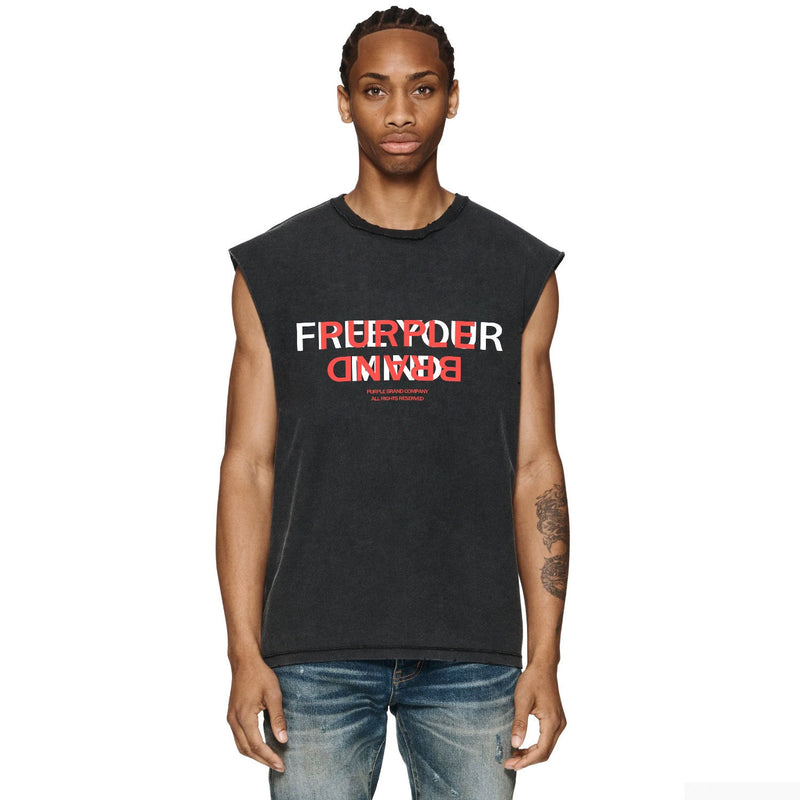 Purple Brand Distressed Tank T Shirts Distressed Sleeveless T-shirt Vest