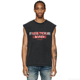 Purple Brand Distressed Tank T Shirts Distressed Sleeveless T-shirt Vest