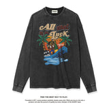 Unisex Long Sleeve Shirt Hand Painted Black Kids Print