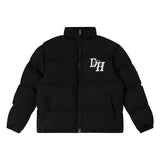 Men Cotton Mixed Jacket Coat Letter Printed Cotton-Padded Jacket Male Loose Casual Warm Cotton Coat