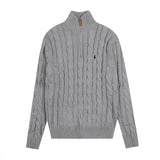 Ralph Lauren Coat RL Ralph Pony Standard Vintage Half Zip Sweater Loose Lazy Style Knitted