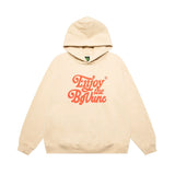 Men Fleece Lined Hoodie Fall/Winter Men's Hooded Sweater Ins Letter Print Hoodie Loose Casual