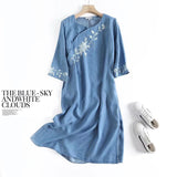 Women Dresses Embroidery Loose Dress