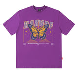Men T-Shirt Butterfly Print Versatile Casual Loose