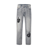 Men Jeans Skull Gesture Hip Hop