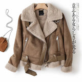 Women Cotton Coat Suede Imitation Lamb Wool Warm Jacket